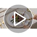Gold Disposable Plastic Plates 200PCS Heavy Duty Dinner & Salad Sets - Variation: Gold / 200PCS