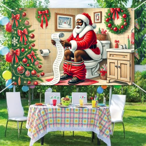 Merry Christmas Holiday Banner 71x43 in Seasonal Photo Decor - BlissYard