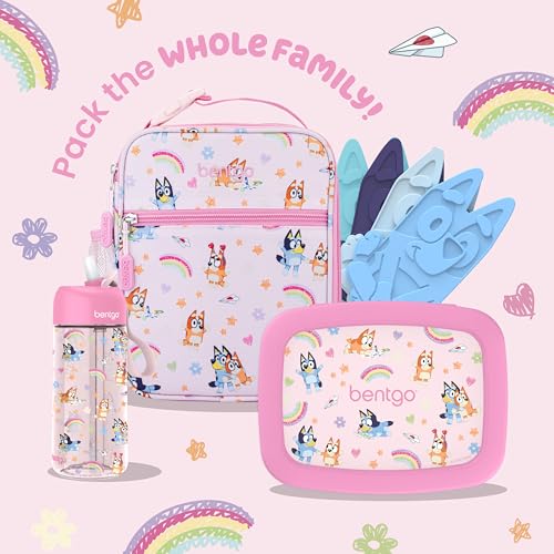 Kids Leak-Proof Bento Lunch Box - Bluey Hearts & Crafts, 5 Compartments