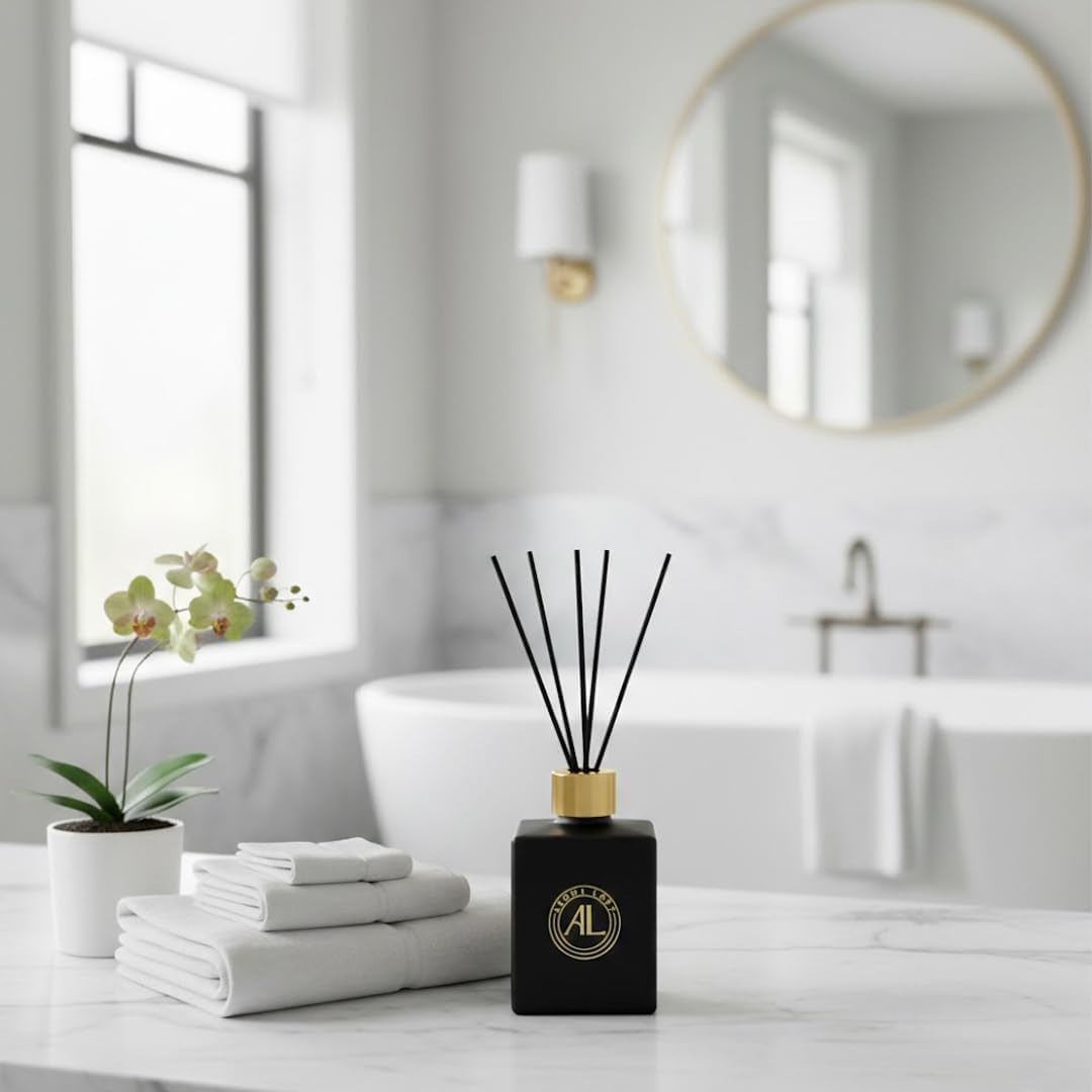 Smell Good Stuff Black Reed Diffuser - Premium Cashmere Vanilla Scent | Long-Lasting 5 oz Oil Set for Home & Office
