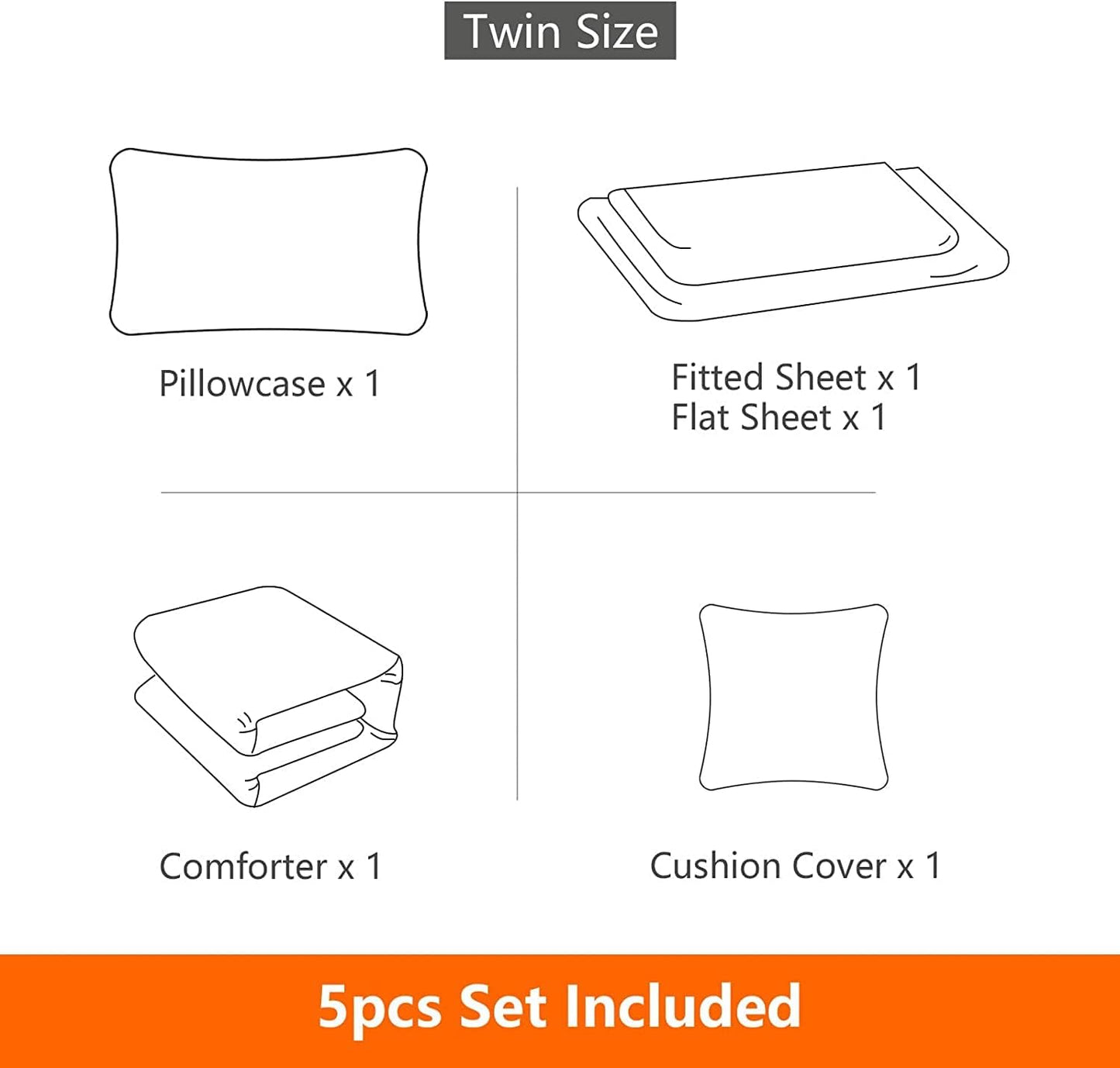 Kids Gaming Bedding Sets, 5 Piece Gamer Comforter Sets for Teens Boys Twin Size for Bedroom Comforter Set Adult 3D Gamepad Microfiber Bedding Sets Fits All Season