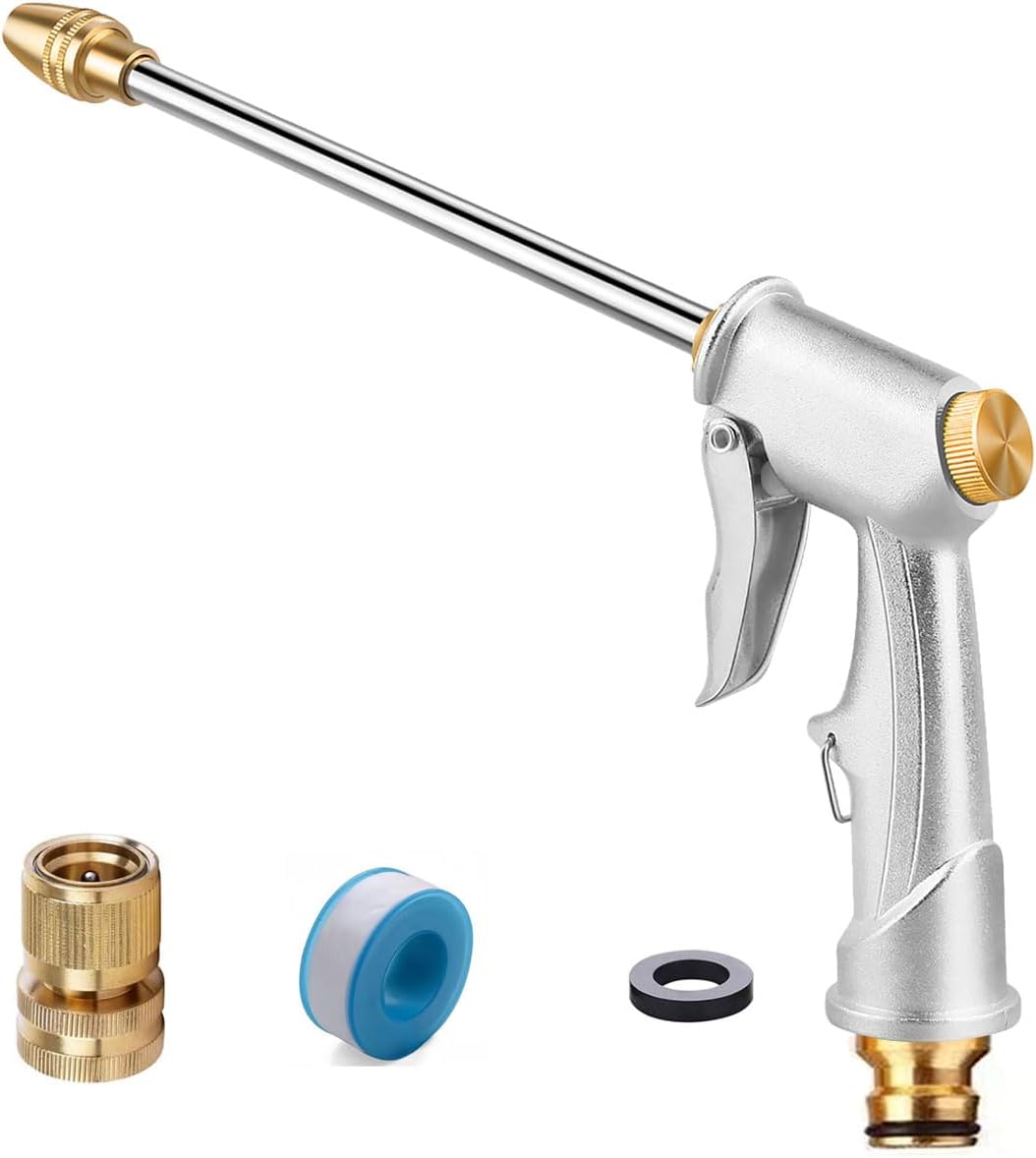 Skiennix High Pressure Garden Hose Nozzle - Versatile Sprayer for Lawn, Car Washing & Pet Showering