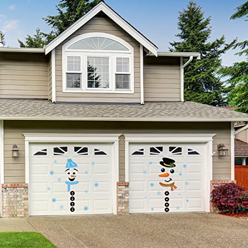Dianelhall Snowman Door Stickers – 6 Sheets Holiday Refrigerator/Window Decor (Snowman Variant)