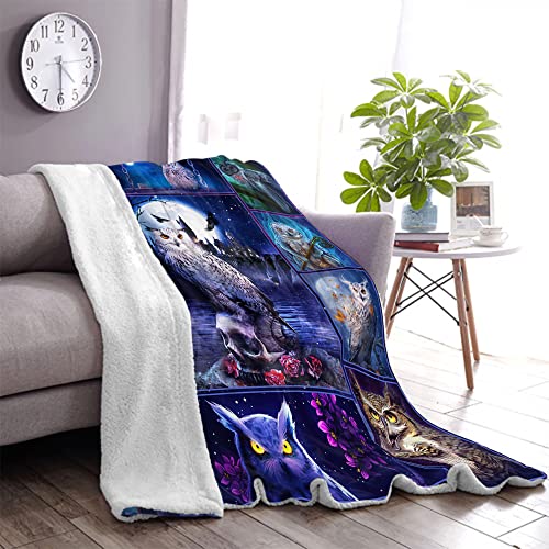 Juirst Owl Lovers' Blanket - Owl Throw 50x60 Inch for Couch, Bed, Home Decor - 'Just a Girl Who Loves Owls'