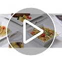 Porlien White Square Dinnerware Set for 6 - 24 Pieces, Durable Porcelain