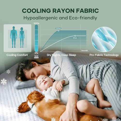 OhGeni Waterproof Twin Mattress Protector 2-Pack with Deep Pockets, White