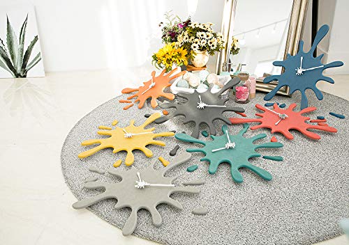 Stephanie Imports Modern Minimalist Gray Ink Splash Silent Wall Clock (19.5” X 18.8”)