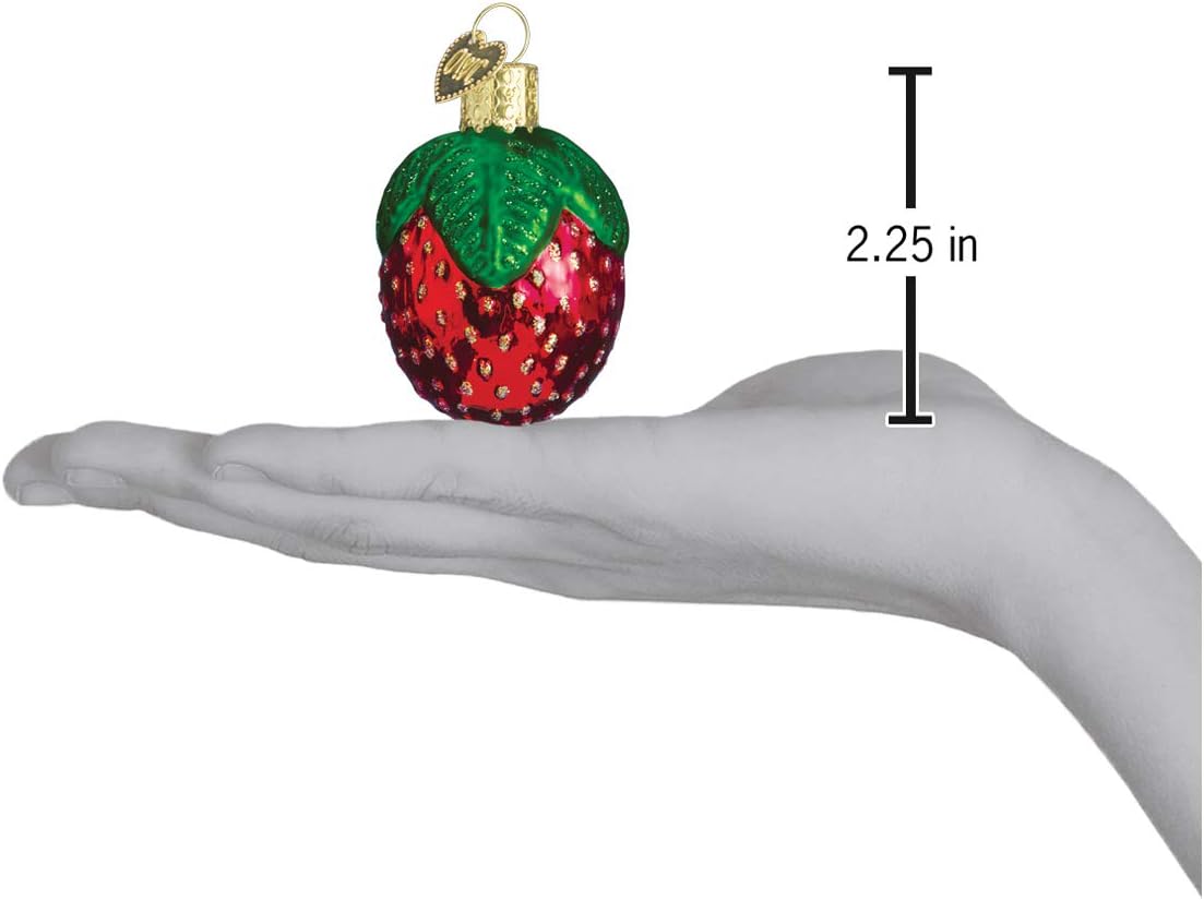 Chocolate Dipped Strawberry Glass Blown Christmas Ornaments - Old World Christmas (28116)