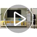 DlandHome 55.1" White Floating TV Stand with LED, Modern Wooden Entertainment Center