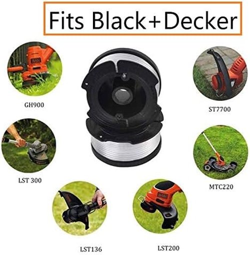 Black and Decker Autofeed Replacement Spool - 30ft Trimmer Line (12 Spools + 2 Caps)