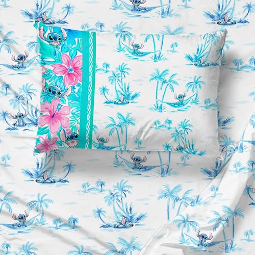 Jay Franco Lilo & Stitch Twin Sheet Set - White Stitch, 3-Piece Twin