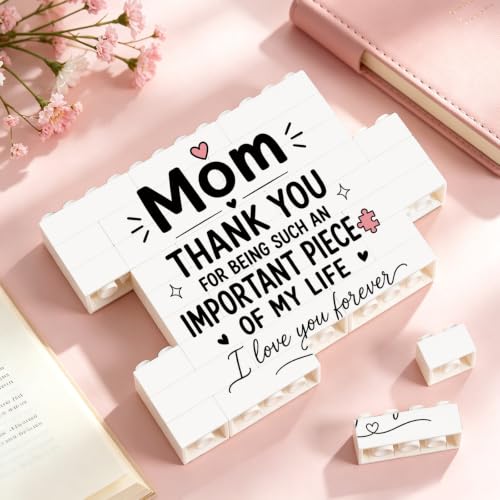 Mom Gifts from Daughter or Son - Heartfelt Puzzle Block Plaque for Mom