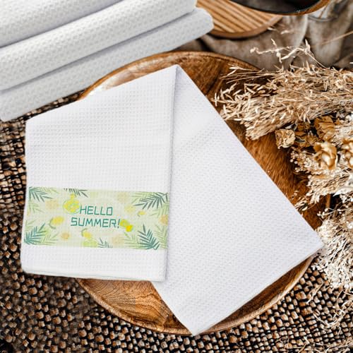 YOUKE OLA 20 Pack Sublimation White Kitchen Towels 16x24 Microfiber Dish Drying