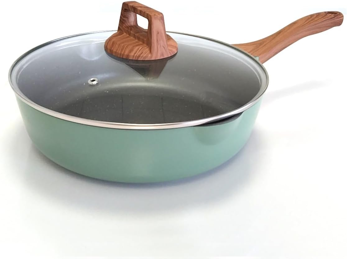 Skiennix Nonstick Frying Pan Skillet - Induction Compatible Omelette Pan, 10-Inch, Emerald Green