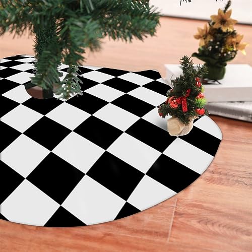 36 Inch Christmas Tree Skirt with Straps - Festive Holiday Decor for Indoor & Outdoor Use