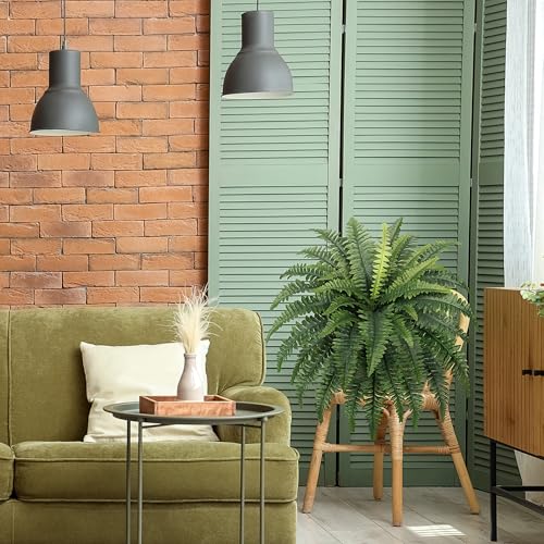 35-Inch Artificial Fern Bushes 2-Pack for Outdoor & Indoor Decor