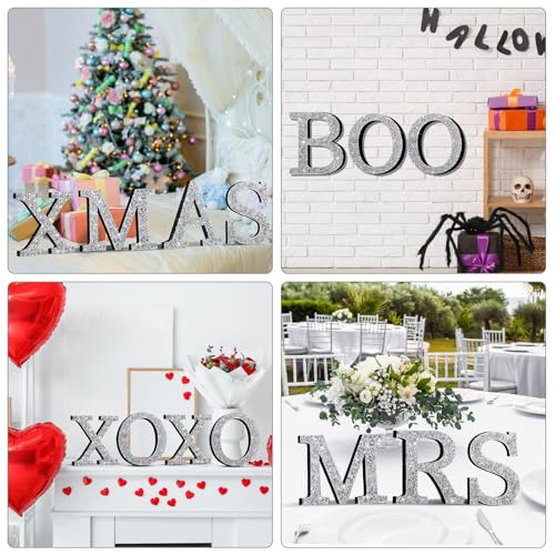 12'' Silver Rhinestone Bling Letters for Wall Decor - Letter L