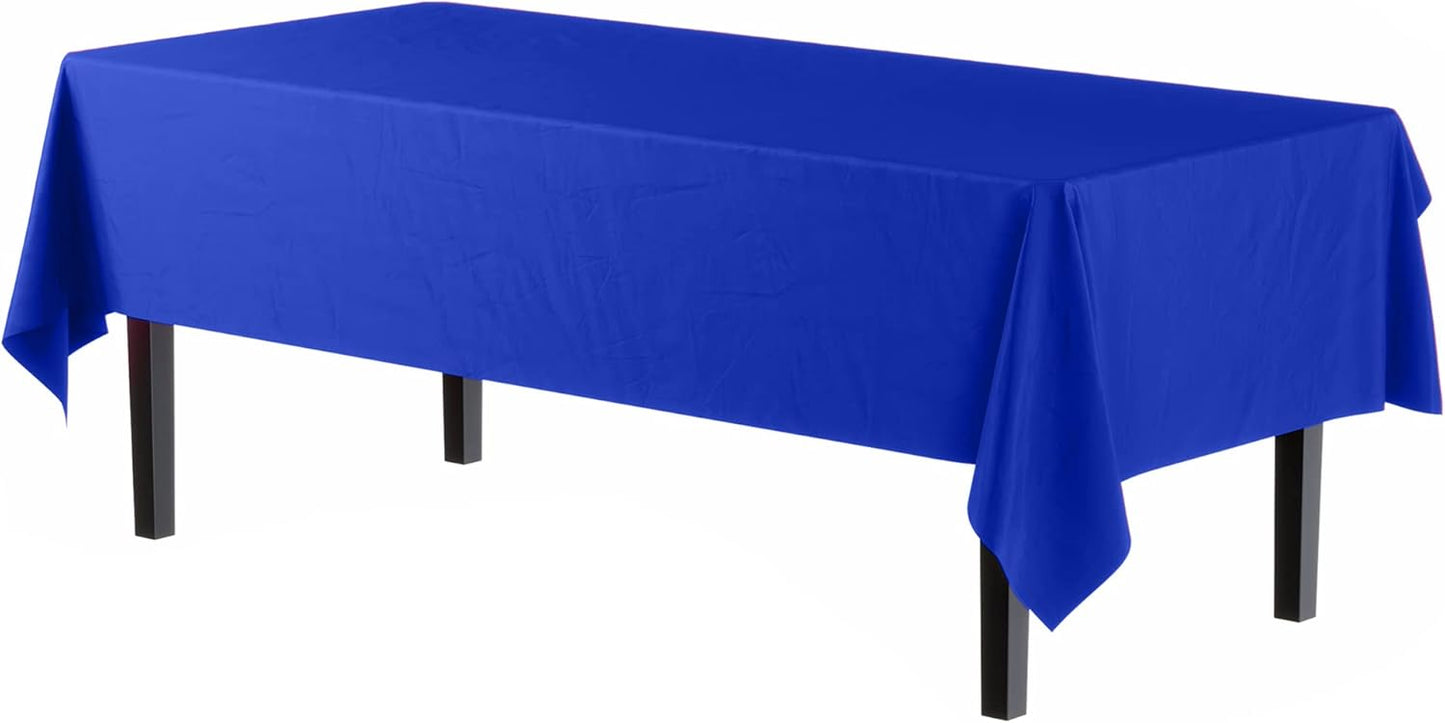 Ivory 84-Inch Round Tablecloth - 12-Pack Premium Plastic Party Supplies