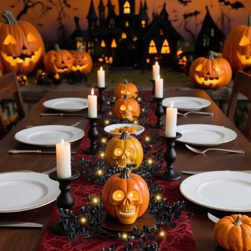 KAMJUNTAR Black Pip Berry Garland with Lights 6.4FT Artificial Black Berry Garland for Decorating Halloween Garlands Decorations for Home Outdoor Indoor Mantle Fireplace Table, Pack of 1