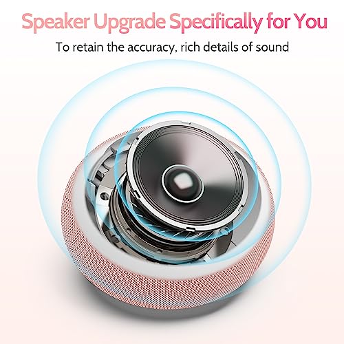 Pink Auto Dimmable Sound Machine Alarm Clock with Night Light for Girls