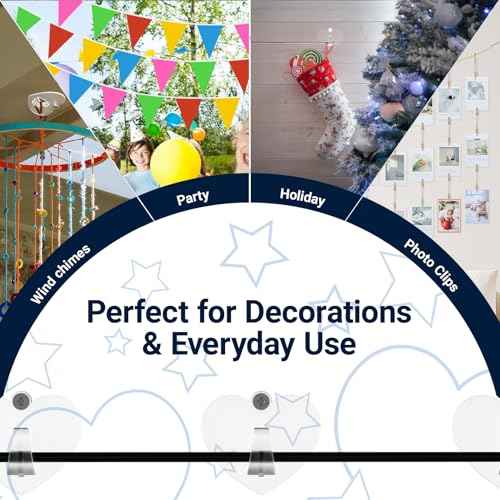 Hooks for Outdoor String Lights Clips ? 35PCS Clear Heavy Duty Hooks with Adhesive & Screw Mounting Options, Waterproof & UV-Resistant for Christmas, Patio, Rope Light Hanging - Heart Shaped