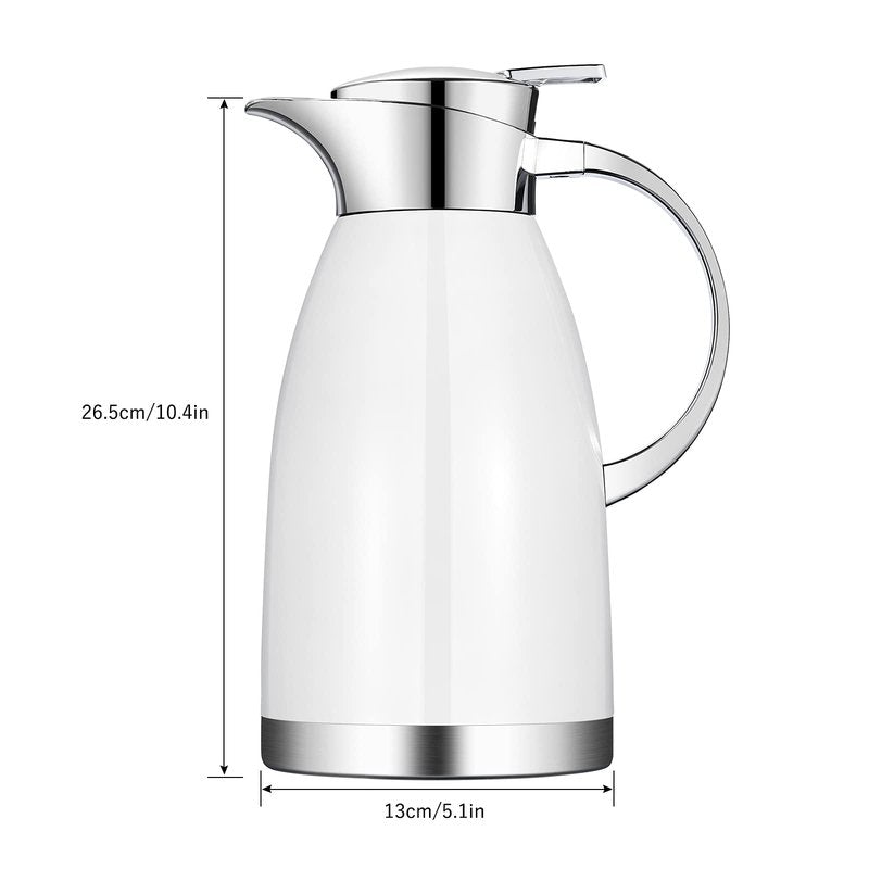 Haosens Thermal Coffee Carafe (64 Oz), 18/8 Stainless Steel Insulated Coffee Carafe - Elegant design, Double Walled Vacuum Flask for Tea, Water and Coffee