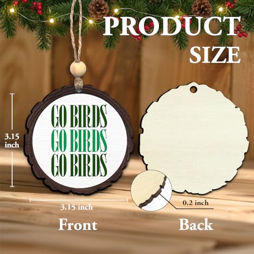 Go Birds Football Wooden Christmas Ornament - Sports Fan Decor Gift