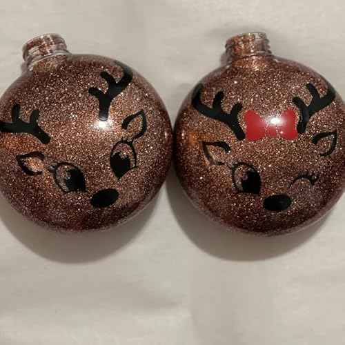 18 PCS Christmas Reindeer Face Stickers for Ornaments, Vinyl Decals DIY Craft Art Stickers for Christmas Ball/Water Bottles/Wine Glass, for Home Window Sticker Party Decorations