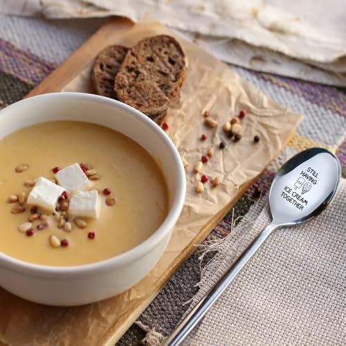 Still Having Ice Cream Together Engraved Spoon - Stainless Steel Dessert & Coffee Spoon