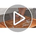 Utoplike 32x20 Inch Teak Wood Bath Mat Non-Slip Shower Floor Mat for Bathroom