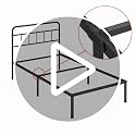 King Bed Frame with Classic Headboard - 12 Inch Support, Black