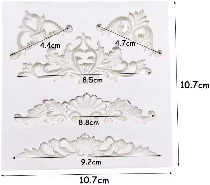 Lotus Scrollwork Silicone Mold for Cake Decorating & Polymer Clay Crafts