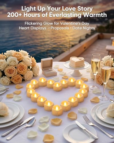 Homemory Ivory Dripping Flameless LED Tea Lights 12 Pack - Warm White, 1.58" x 1.2"