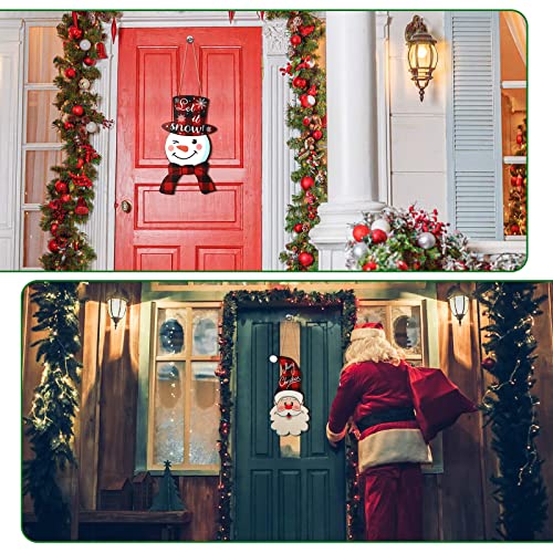 Namalu 2-Pack Christmas Wooden Door Decorations Santa & Snowman