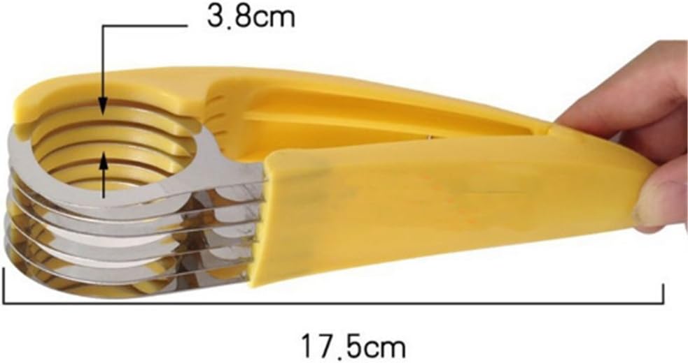 Skiennix Stainless Steel Banana Chopper - Creative Fruit Cutter & Vegetable Peeler | Yellow