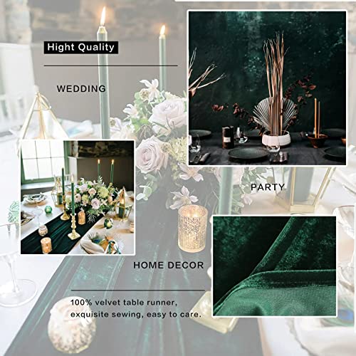 BTF Home Velvet Table Runner 5 Pack 20 x 120 in Black - Luxurious Wedding Banquet Linen