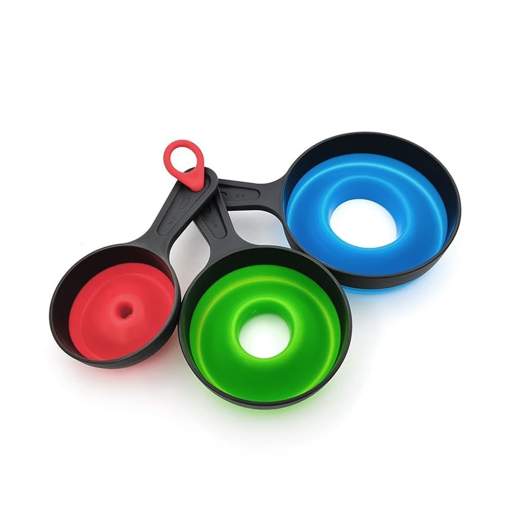 Skiennix Silicone Funnels Set of 3 - Ideal for Wide & Regular Jars | Perfect for Jams, Juices, Spices & Oils