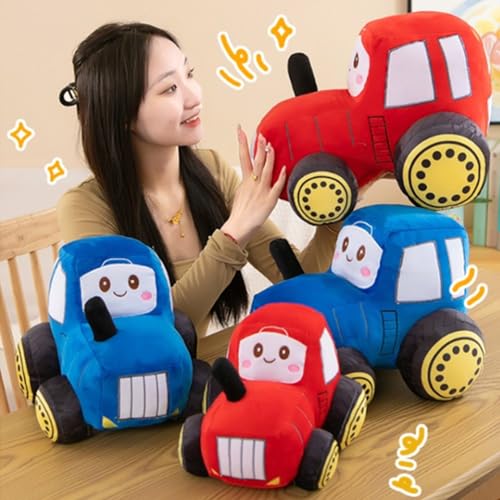 Car Plush Tractor Stuffed Cushion Truck Toy Super Cute Car Plush Pillow,Tractor Pillow Sofa Cushion Gift for Kids Or Lovers in Valentine's Day, Christmas or Birthday (Blue)