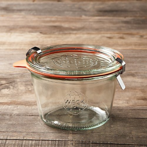 Weck 0.25L Glass Mold Jars with Lids, Rings & Clamps - Food Storage Set