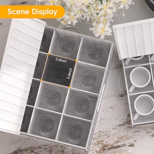Gray 2-Pack Wine Glass Storage Box with Padded Dividers & Hard Shell for 24 Glasses