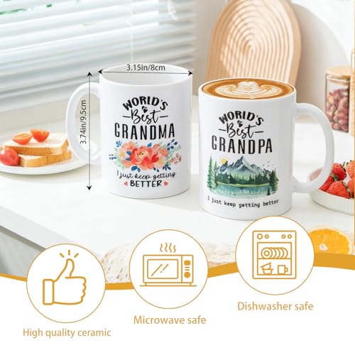 World's Best Great Grandma Grandpa Mug Gift Set - Heartwarming Family Announcement