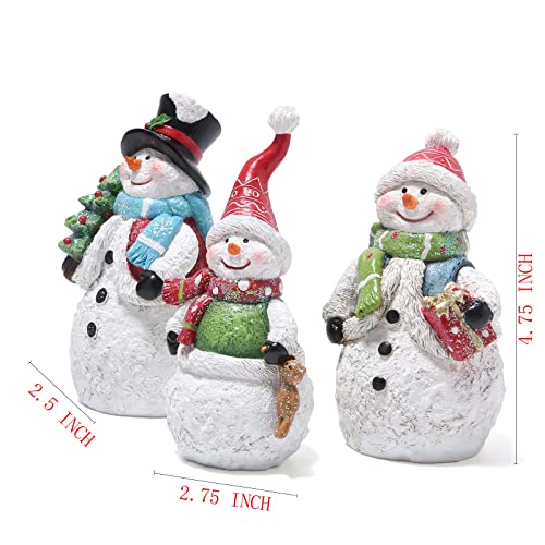 Hodao White 3PCS Christmas Snowman Family Decoration Figurines
