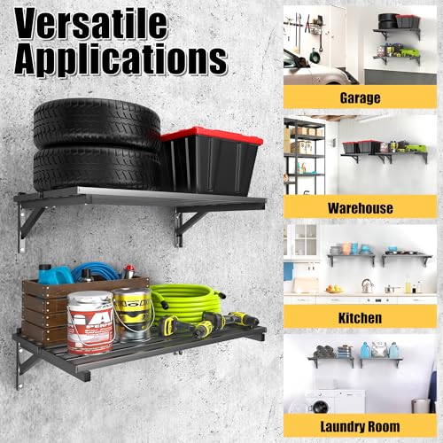 Ultrawall 36in Heavy Duty Garage Wall Shelves – 2 x 3 ft Wall Mounted Storage
