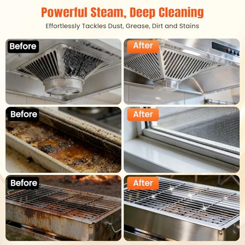 QIJIAA Handheld Steam Cleaner for Home & Car, 3-Level Adjustable, 1.8L Tank