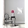 MCS 16x20 Large Wall Mirror, White Woodgrained Frame with Silver Embossed Detail & Beveled Detail Mirror, Vertical & Horizontal Wall Hanging Mirror for Bathroom, Bedroom & Livingroom