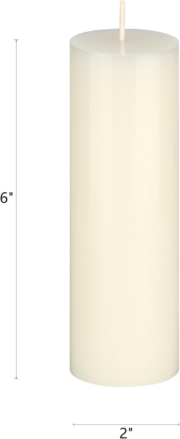 Unscented Black Pillar Candle - 2x6 Inch Hand Poured Premium Wax for Home Décor & Events