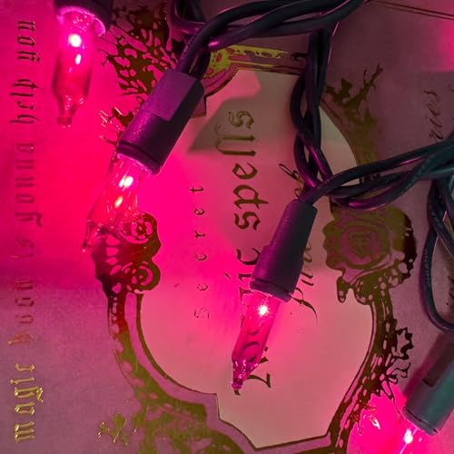 HISHINY Pink 21ft Christmas Lights, 100 Mini Bulbs, UL Certified Indoor/Outdoor