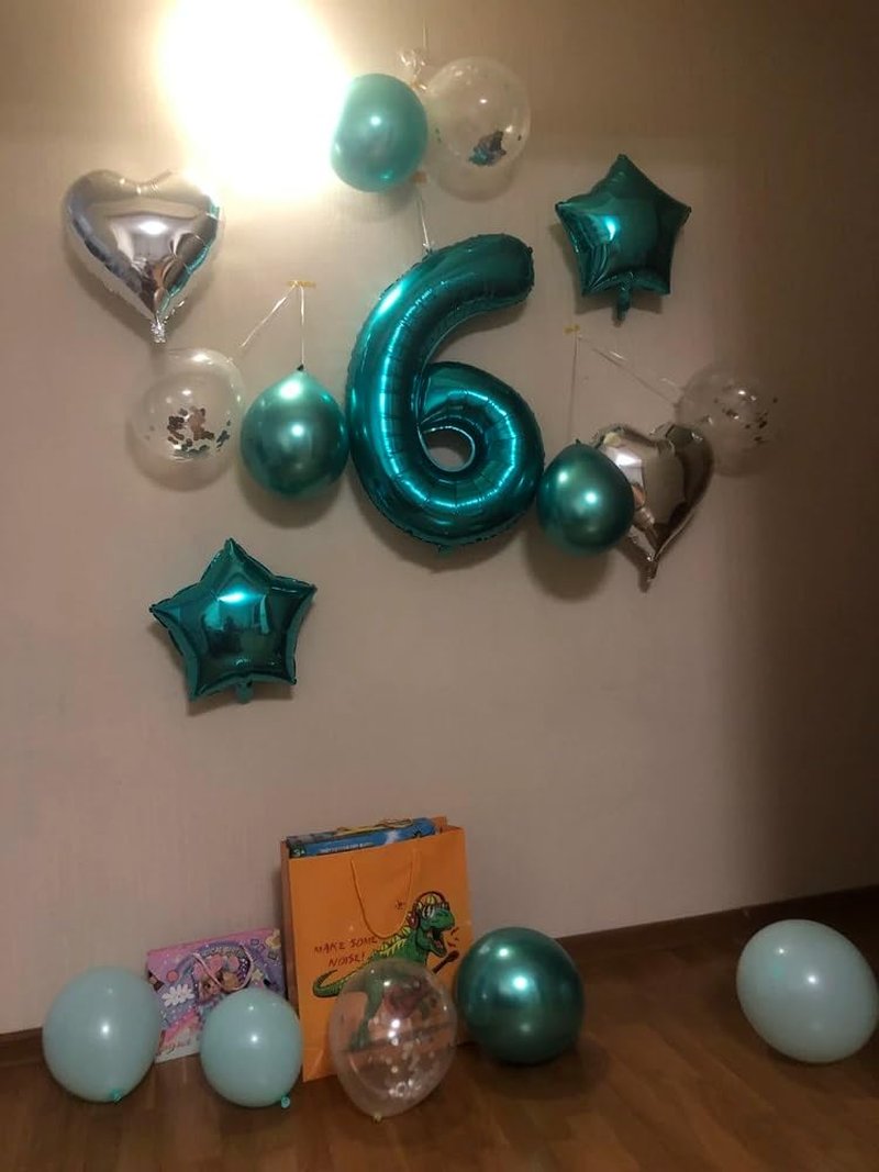 Teal Blue 7 Balloon, Number Balloons 40 Inch, 7th Birthday Decorations for Girls Kids, Party Decoration for Women, Number 7 Balloon