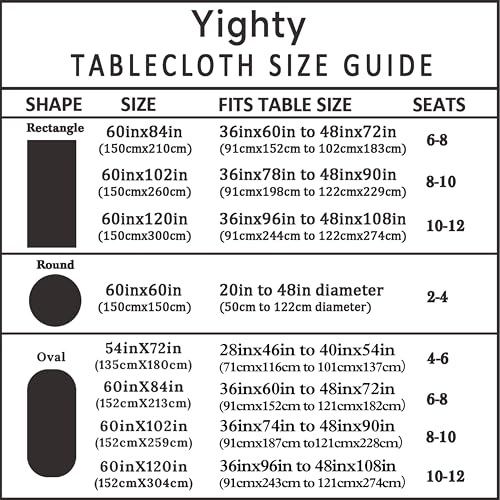 Oval Red Christmas Tablecloth 60 x 102 in — Waterproof Polyester for Holiday Dining, Yighty