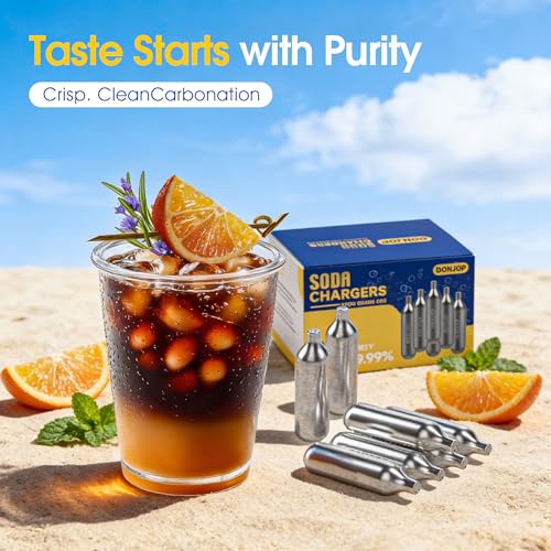 30 Pack 8g CO2 Cartridges for Soda Maker - Non-Threaded Food Grade Sparkling Water Chargers